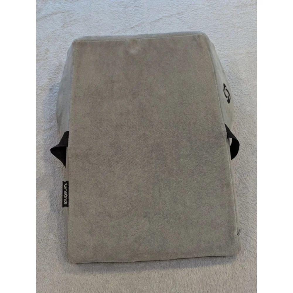Samsonite Black & Gray Lumbar Support Pillow With Zipper Removeable Cover